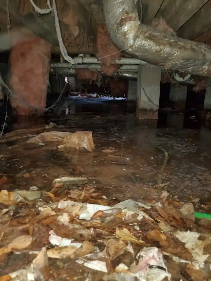 Crawl space flood assessment for Commercial Water Damage Restoration in Woonsocket